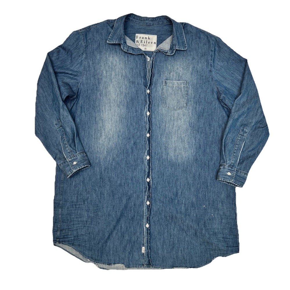 Frank & Eileen Denim Shirt Dress in Faded Blue